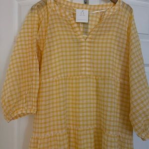 Fox & Wit yellow gingham dress